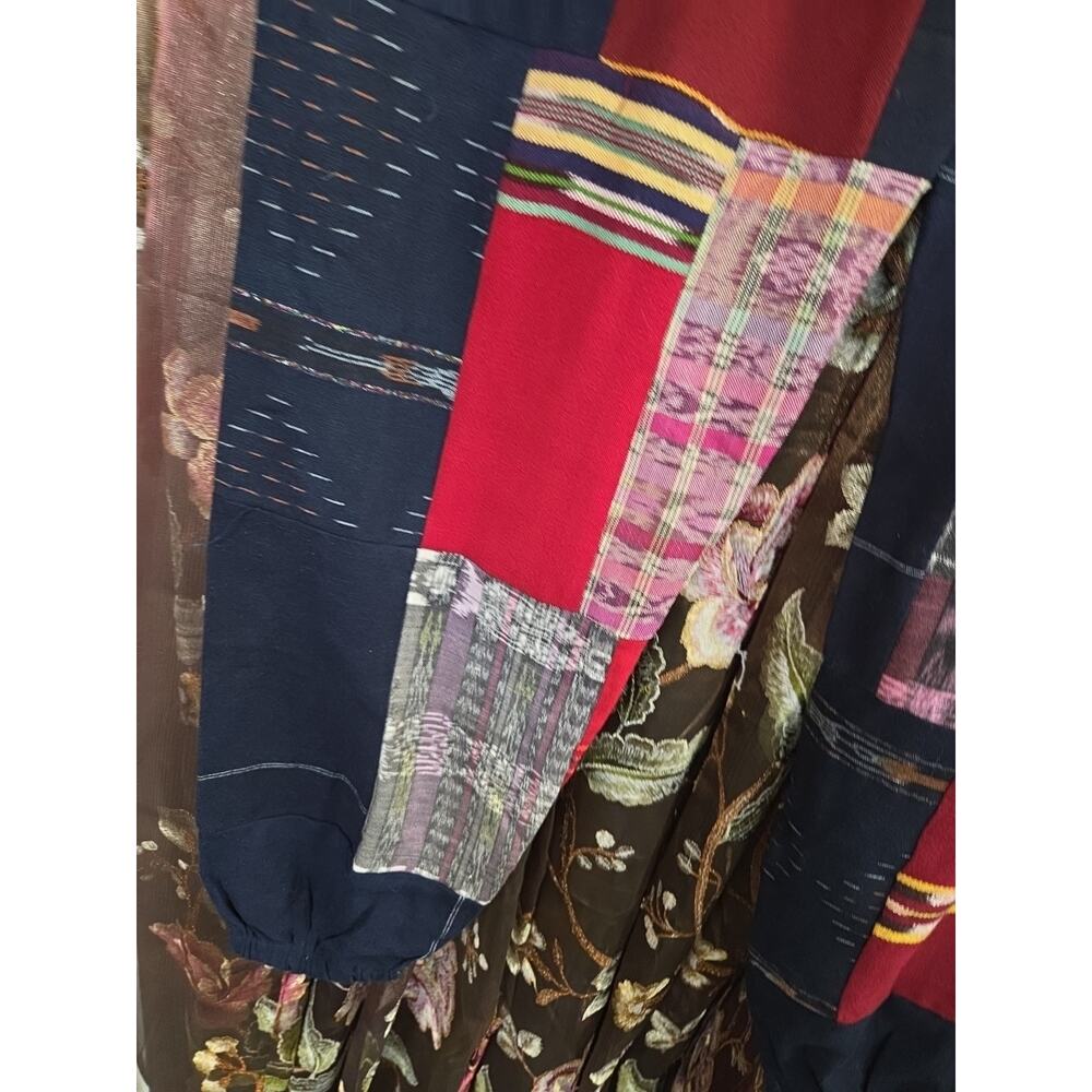 Womens Patchwork Boho Pants Joggers Medium Tie String - Picture 9 of 13